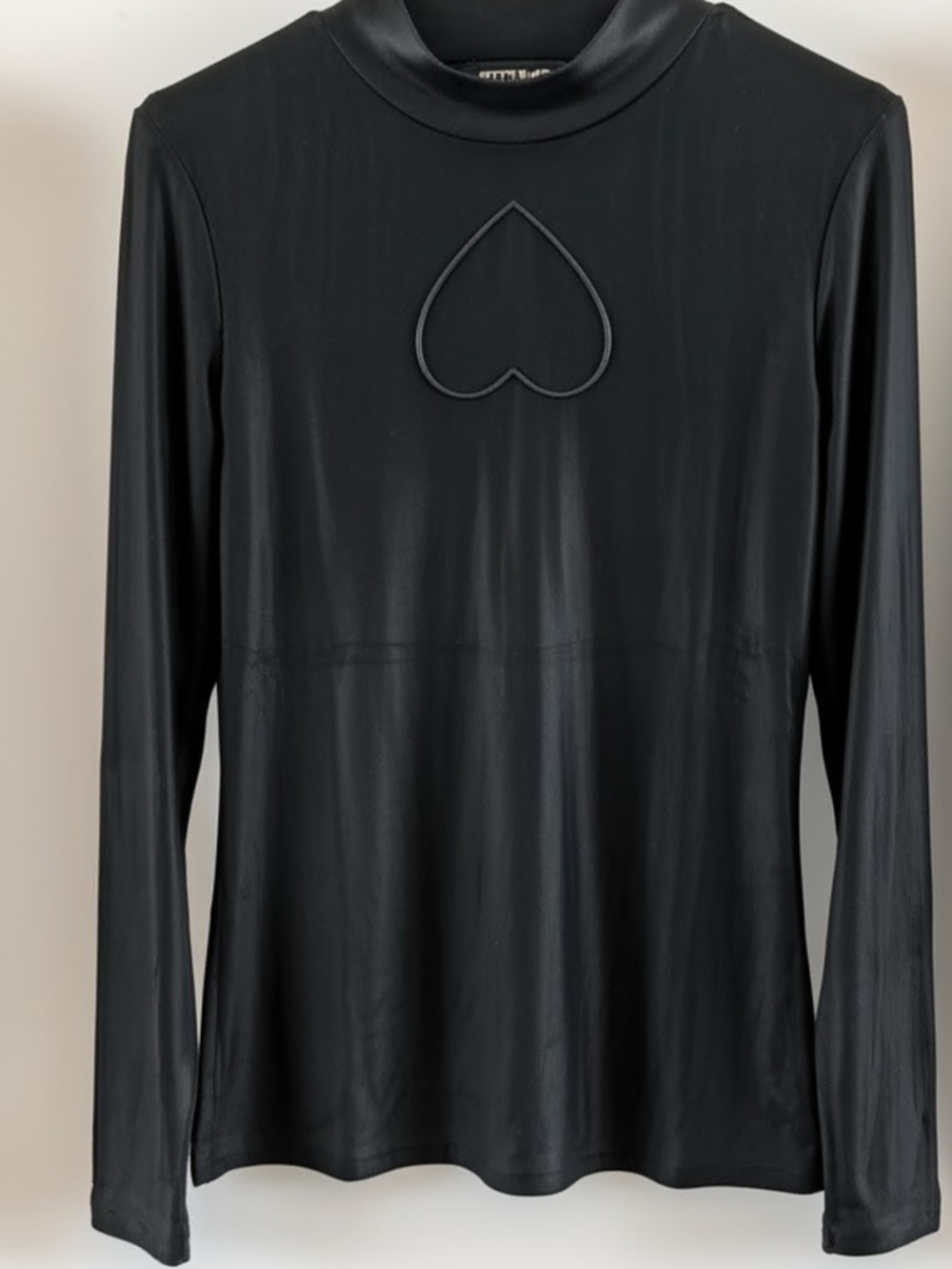 Hot Topic Mock Neck Top with Heart Accent